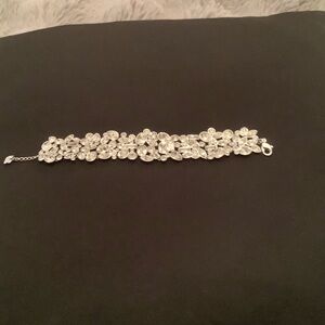 Dazzling Silver Floral Bracelet
